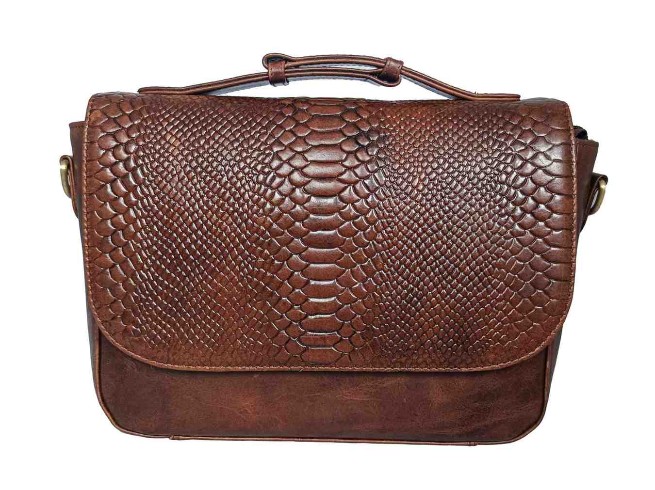 Vintage Brown Genuine Leather Sling Bag – Handcrafted Crossbody Satchel for  Women